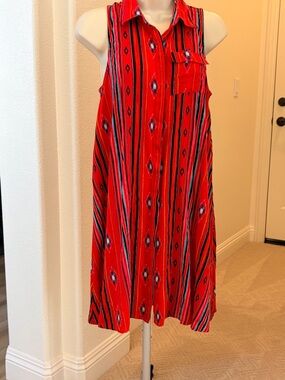 BONGO Multicolored Striped Sleeveless Dress